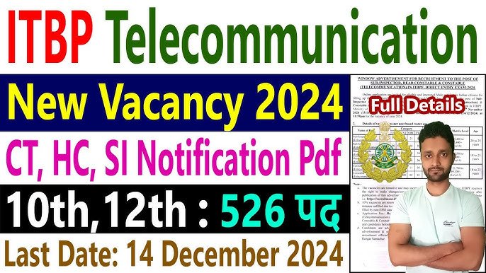 ITBP Telecom Recruitment 2024 : Notification 526 SI, HC